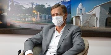 Rodolfo Suarez en videoconferencia con Nación.