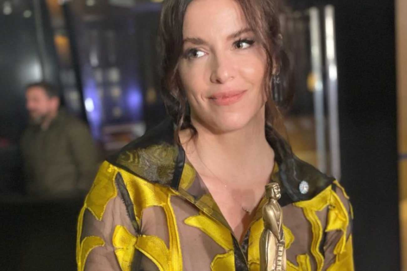 Mercedes Funes en 2023, luego de ganar el Martín Fierro a mejor actriz protagonista de ficción. (Instagram Mercedes Funes)