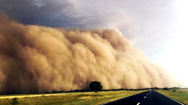 El impresionante frente de la tormenta de viento en La Pampa (Youtube)