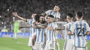 Argentina enfrentó a Panamá en un amistoso internacional disputado en la cancha de River de Buenos Aires. El cotejo sirvió de festejo para la obtención de la Copa del Mundo en Qatar 2022. (Federico López Claro)
