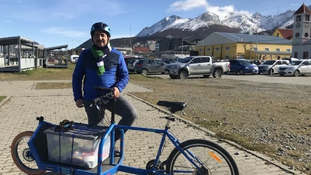 Gabriel Manrique, ciclista creador de "La Bicifleta" en Ushuaia