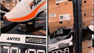 Mostró los precios de las zapatillas Adidas, Puma y Fila en el outlet que es furor en La Rural