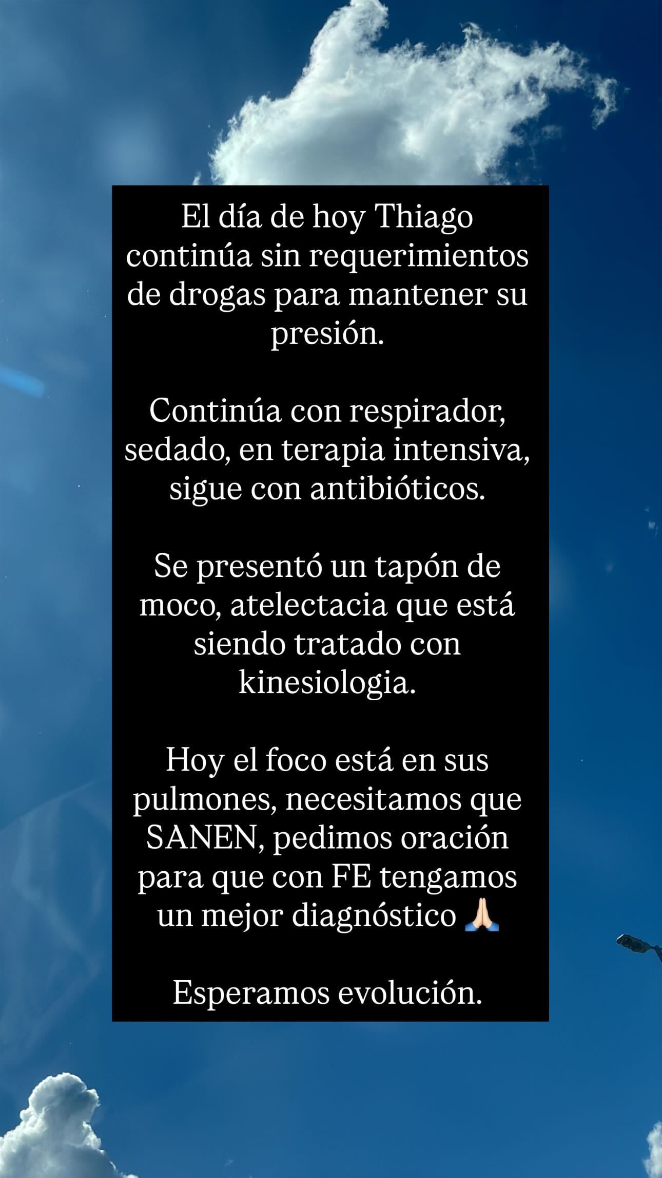 Daniela Celis sobre la salud de Thiago Medina.