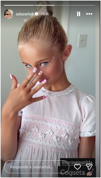 Matilda aprendió a maquillarse y Luciana mostró el resultado