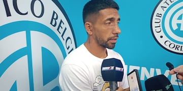 Matías García habló con los medios luego de la práctica de Belgrano del martes por la mañana en el Predio Armando Pérez