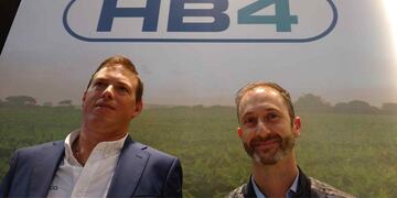 INNOVADORES. Martín Mariani, gerente de Verdeca; y Federico Trucco, CEO de Bioceres; entusiasmados ante la aprobación del gen HB4 en China. (LA VOZ)