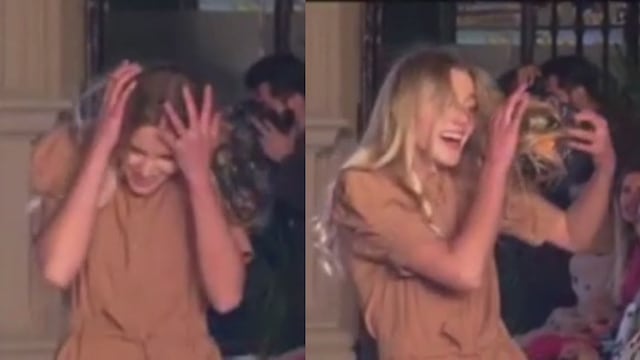 El momento en el que el dron ataca a la joven modelo cordobesa en un desfile.