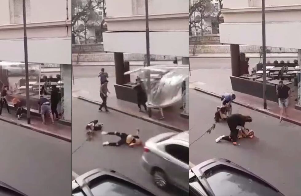 Viento en Córdoba: bajaban un toldo, el viento las tiró a la calle y casi las atropellan