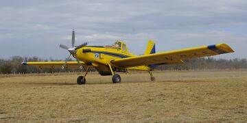 Uno de los aviones del Servicio Nacional del Manejo de Fuego que tendrá su centro operativo en el Aeropuerto de Valle del Conlara. Gentileza ANSL