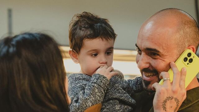 Abel Pintos junto a su hijo Agustín (Foto: IG @abelpintos)