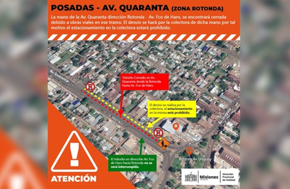 Posadas: se encuentra cerrado el paso en Avenida Quaranta