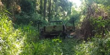 Wanda: encuentran restos óseos humanos junto a una camioneta calcinada.
