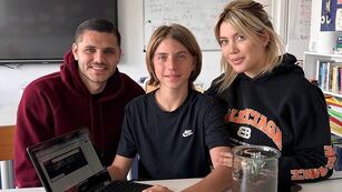 Wanda Nara junto a Icardi y Valentino. (Captura Instagram)