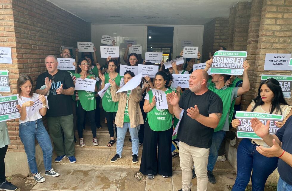 Protesta de ATE en Rafaela por quita de suplementos en el área de Niñez