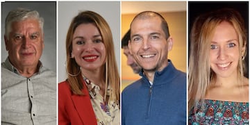 Candidatos a diputados nacionales por Córdoba: Carlos Gutiérrez, Gabriela Estévez, Luis Picat y María Celeste Ponce.