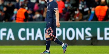 Lionel Messi luego de convertir su primer gol con el PSG