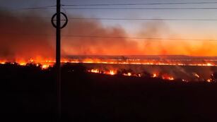 Incendio en Malagueño, en el sector de Manantiales 3 (Captura).