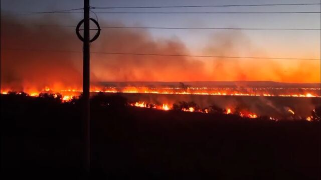Incendio en Malagueño, en el sector de Manantiales 3 (Captura).