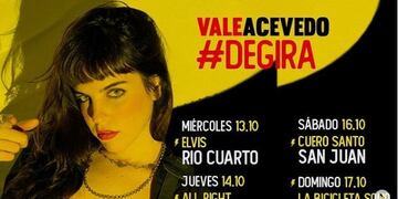 Vale Acevedo, de gira por Cuyo y alrededores