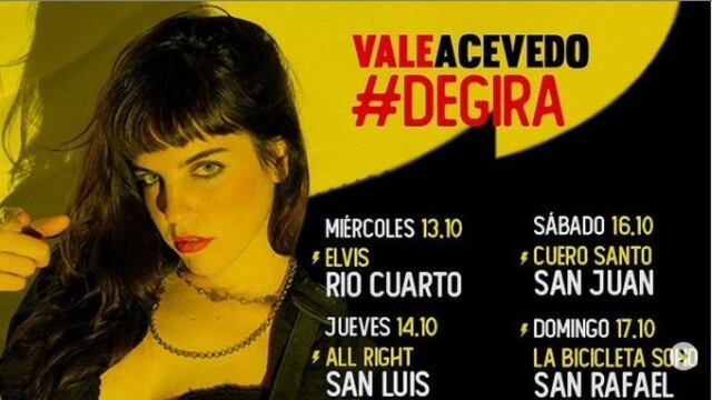 Vale Acevedo, de gira por Cuyo y alrededores