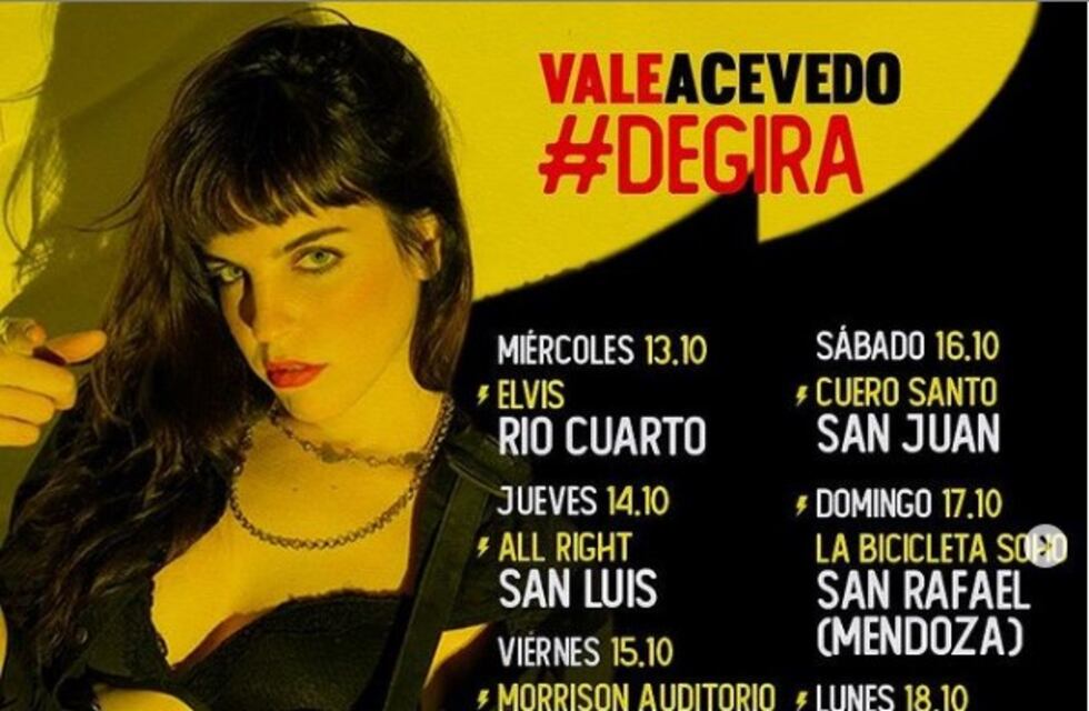Vale Acevedo llega con todo el Rock a la provincia de San Luis