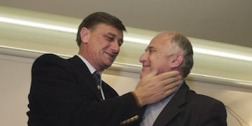 Miguel Lifschitz junto a Hermes Binner. Foto: La Capital. Fotógrafo: Gustavo de los Rios -