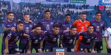 Los 11 de Talleres en la visita a Atlético Tucumán por la Copa de la Liga Profesional. (Captura de TV)