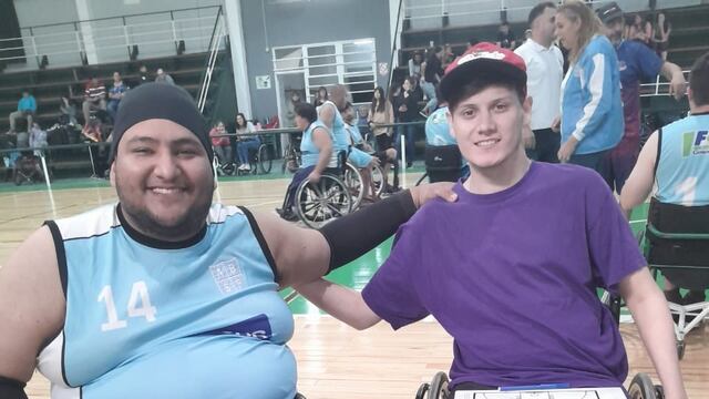 Nahuel Maldonado y Facundo Astudillo básquet en silla de Ruedas Arroyito
