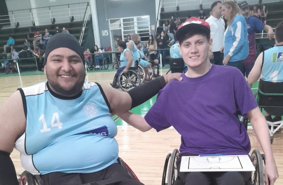 Nahuel Maldonado y Facundo Astudillo jugaron la 4° fecha de la Liga Provincial de Básquet en silla de ruedas