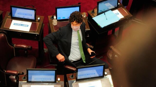 Martín Lousteau con una corbata verde condujo parte de la sesión, reemplazando a la presidenta de la cámara Cristina Fernández. (Federico López Claro)