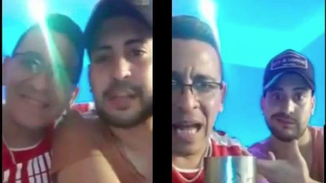 El subayudante instructor Rodrigo Munives, y el auxiliar Ariel Rodríguez invitan a la "fiesta" por medio de una plataforma en las redes sociales.