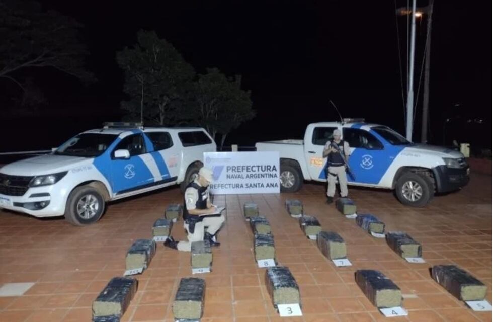 Santa Ana: Prefectura interceptó 200 kilos de marihuana en la frontera con Paraguay