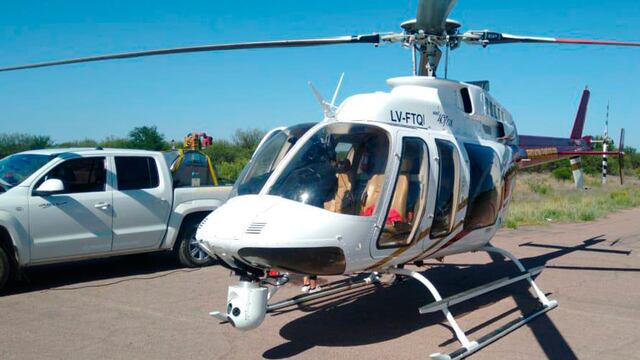 Un helicóptero recorrió la cuenca del Río Atuel para registrar el caudal (Infohuella)