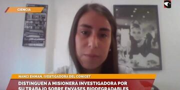 Investigadora misionera premiada por su trabajo sobre envases biodegradables