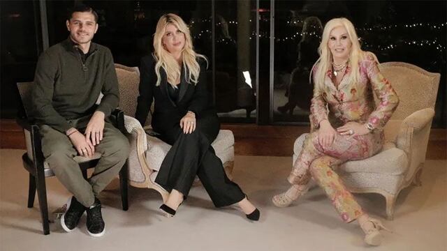 Wanda Nara, Mauro Icardi y Susana Giménez. (Foto: Paramount +)
