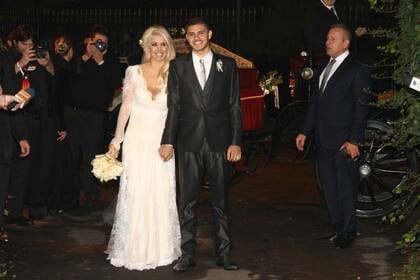 Wanda Nara y Mauro Icardi cuando se casaron.