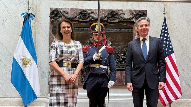 Mondino y Blinken (Cancillería).