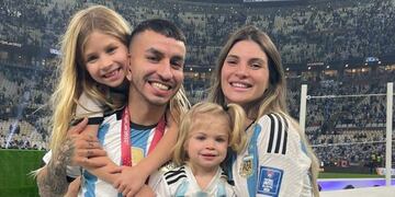 La familia fue protagonista del festejo tras la final ante Francia en Qatar.