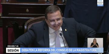 El senador Guillermo Snopek (FdT Jujuy) argumentó a favor del proyecto oficialista para la reforma del Consejo de la Magistratura, en la sesión de este jueves.