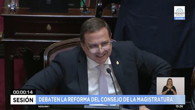 El senador Guillermo Snopek (FdT Jujuy) argumentó a favor del proyecto oficialista para la reforma del Consejo de la Magistratura, en la sesión de este jueves.