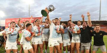 Los Pumas 7s campeones en Nueva Zelanda.
