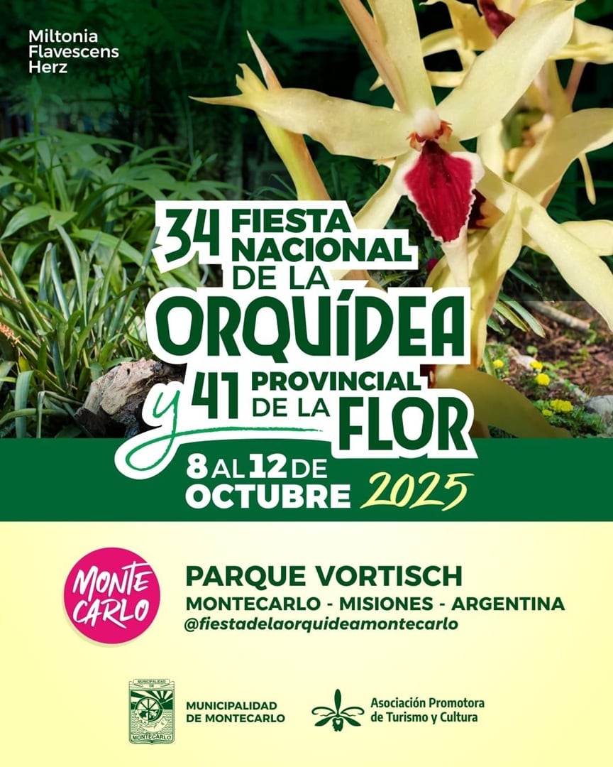 Montecarlo celebra a plena naturaleza la Fiesta Nacional de la Orquídea y Provincial de la Flor 2025.