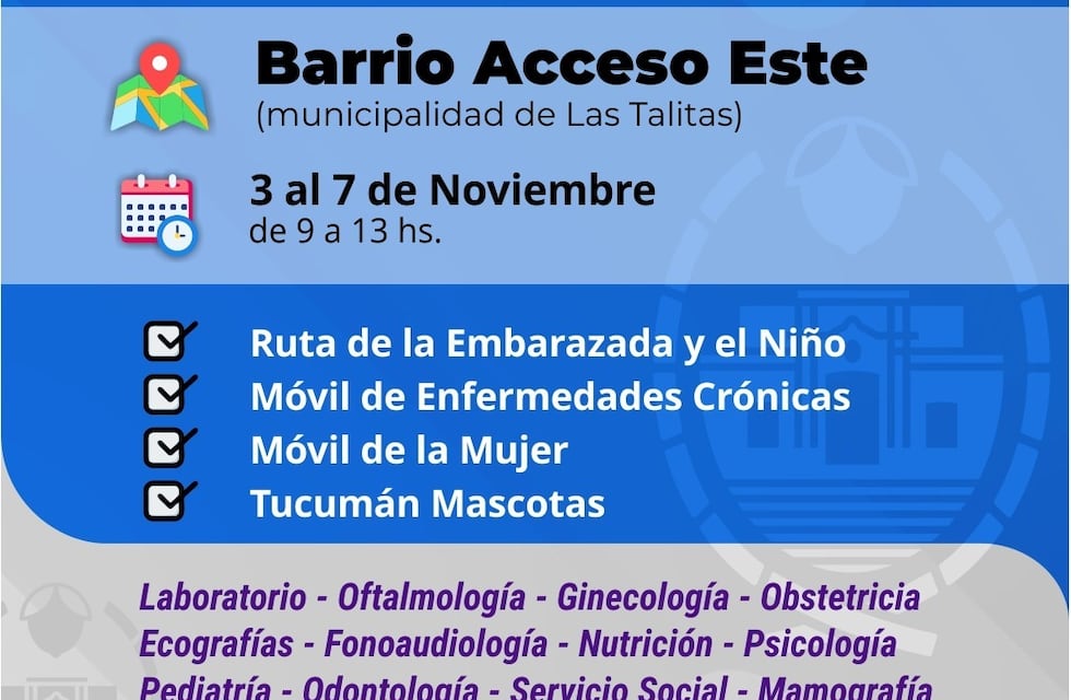 “La Salud más Cerca” prestará atención integral en el barrio Acceso Este