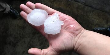 Alerta por caída de granizo en Córdoba. (Gentileza @dimarcorafael)