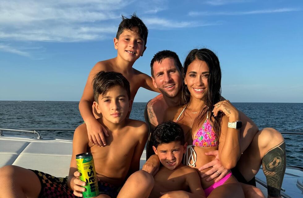 La barra de Miami: los hijos de Lionel Messi festejan su hattrick con Antonela Roccuzzo
