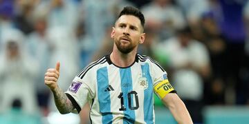 Messi celebra su gol ante Países Bajos (AP)