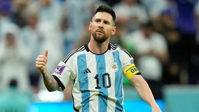 Messi celebra su gol ante Países Bajos (AP)
