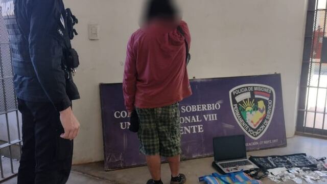 El Soberbio: terminó detenido tras sustraer objetos de un automóvil.
