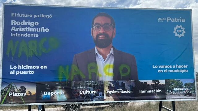 Vandalizaron el cartel de campaña de Rodrigo Aristimuño