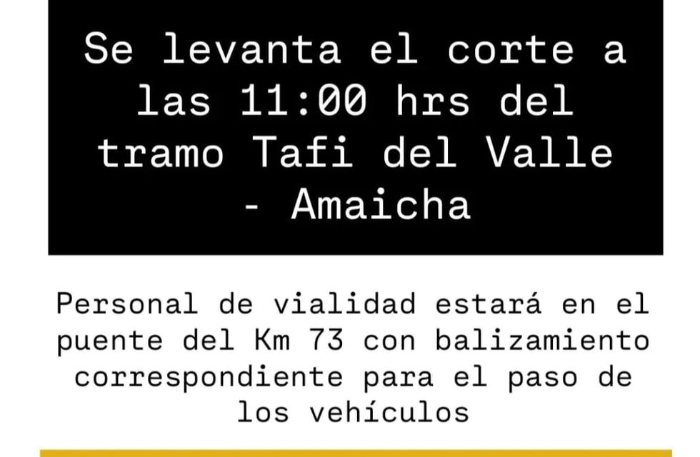 Ruta 307: tránsito habilitado con precaución